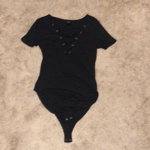 Black Ribbed Body Suit